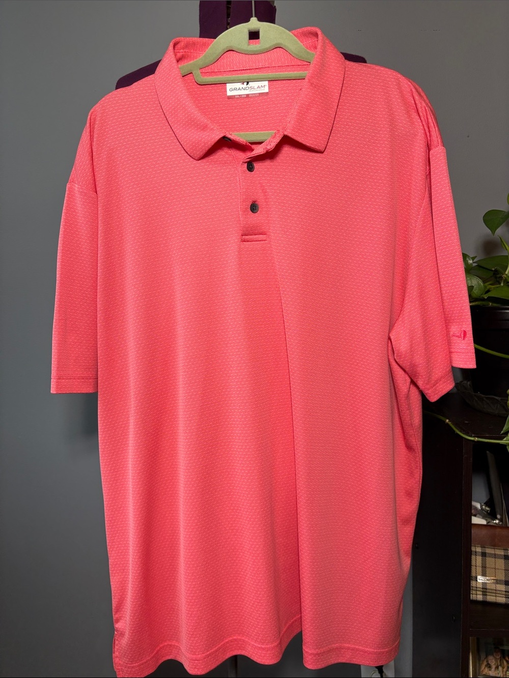 Grand Slam Men's Coral Peachy Pink Performance Polo